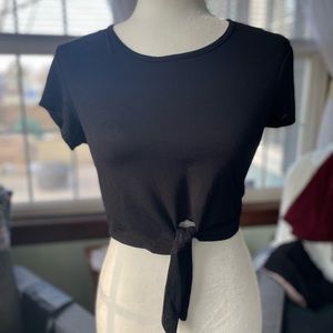 Lulu’s Taking Chances Black Crop Top